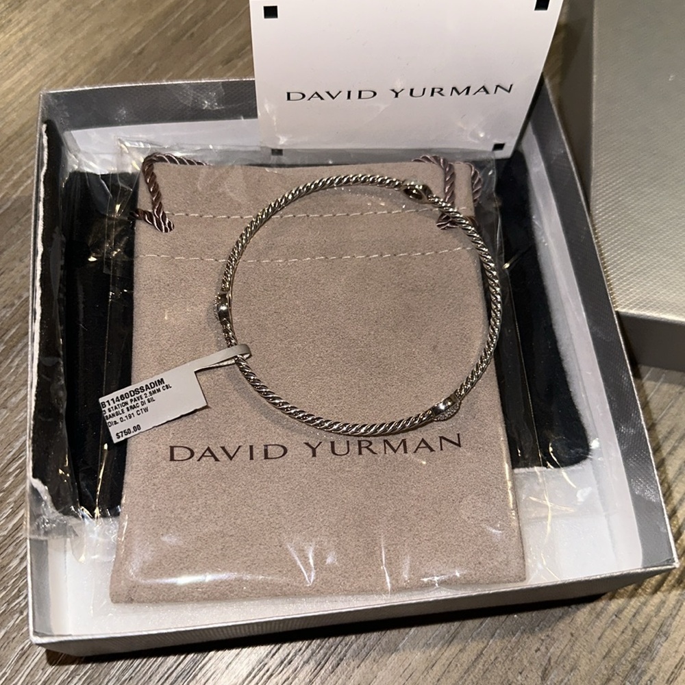 David Yurman Cable Bangle w/ Diamonds
